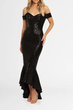 Style Diamond Gown 1  Portia and Scarlett Black Size 2 Military Sequin Mermaid Dress on Queenly