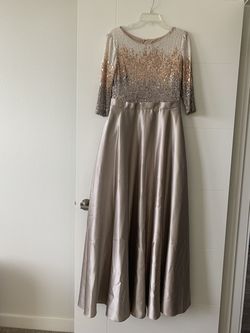 Betsy and Adam Gold Size 10 Floor Length Ball gown on Queenly