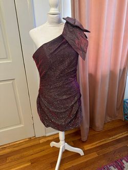 Jovani Purple Size 12 Shiny One Shoulder Cocktail Dress on Queenly