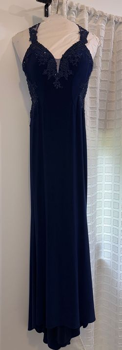 Faviana Blue Size 0 50 Off Plunge Short Height A-line Dress on Queenly