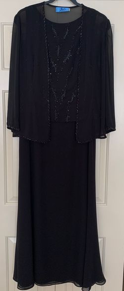 Style Jade by Jasmine Jasmine Black Size 8 Sequined Floor Length Long Sleeve Straight Dress on Queenly
