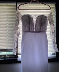 Lulus White Size 6 Floor Length Military Wedding Mermaid Dress on Queenly