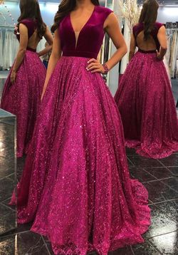 Panoply Pink Size 2 Prom Velvet Floor Length Ball gown on Queenly