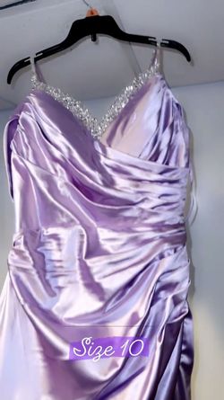 Cinderella Divine Purple Size 10 Floor Length Military Mermaid Dress on Queenly