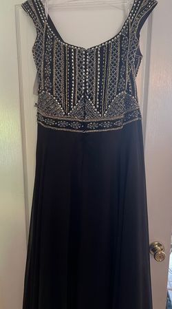 Style 7810 Rachel Allan Black Size 16 Pageant Straight Dress on Queenly