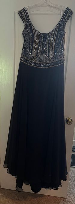 Style 7810 Rachel Allan Black Size 16 Pageant Straight Dress on Queenly