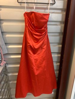 David's Bridal Red Size 6 Floor Length Train Dress on Queenly