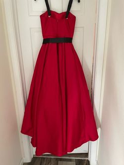 Betsy and Adam Red Size 2 Sweetheart Sorority Formal Ball gown on Queenly