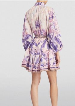 Zimmermann Purple Size 8 Floral Appearance Long Sleeve Cocktail Dress on Queenly