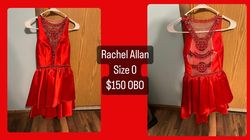 Rachel Allan Bright Red Size 0 Pageant Plunge Cocktail Dress on Queenly