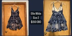 Ellie Wilde Blue Size 2 Mini Winter Formal Cocktail Dress on Queenly