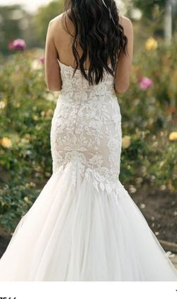 Stella York wedding dress. Item #;7544IQ . Size 26.  White Size 26 Strapless Corset Plus Size Mermaid Dress on Queenly