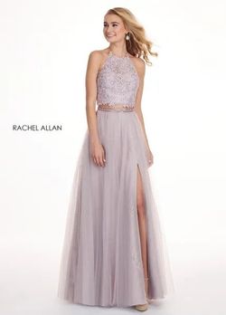 Style 6437 Rachel Allen Purple Size 0 Floor Length Lavender Side slit Dress on Queenly