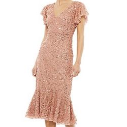 Mac Duggal Pink Size 2 Sequined Any Occassion Party Straight Dress on Queenly