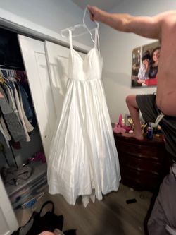 White Size 16 Train Dress on Queenly
