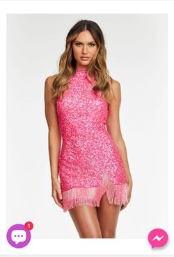 Ashley Lauren Pink Size 4 Speakeasy High Neck Cocktail Dress on Queenly
