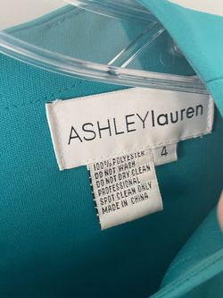 Style Custom Jumpsuit Ashley Lauren Blue Size 4 Long Sleeve Jumpsuit Dress on Queenly