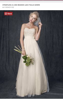Davids Bridal White Size 4 Bridgerton A-line Dress on Queenly