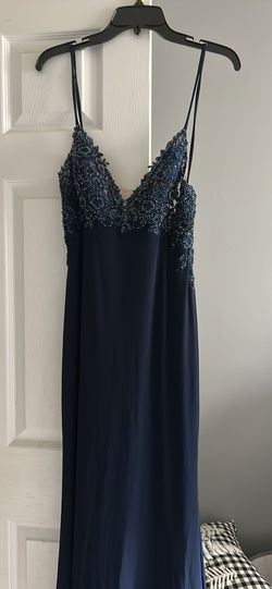 Faviana Blue Size 6 Floor Length Navy Straight Dress on Queenly