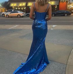 Portia and Scarlett Blue Size 2 Prom Side slit Dress on Queenly