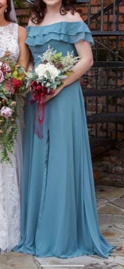 MoriLee Blue Size 10 Mori Lee Straight Dress on Queenly