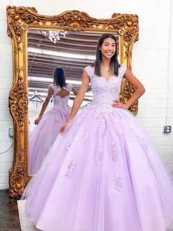 Style 60033 MoriLee Purple Size 2 Cap Sleeve Mori Lee Tall Height Ball gown on Queenly