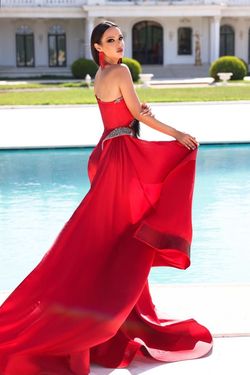 Style PS23460 Portia and Scarlett Red Size 2 Tall Height Sheer Mermaid Dress on Queenly