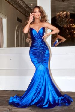 Style PS22514 Portia and Scarlett Blue Size 0 Pageant Floor Length Wedding Guest Prom Mermaid Dress on Queenly