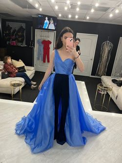 Ava Presley Blue Size 2 Floor Length Jumpsuit Dress on Queenly