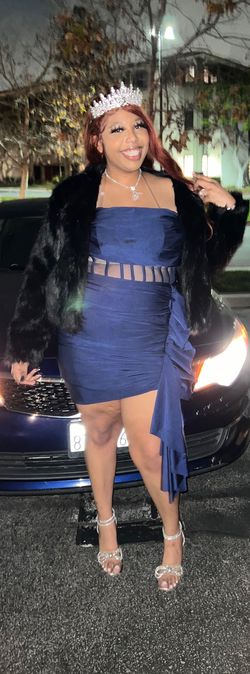 Fashion Nova Blue Size 24 Nightclub Strapless Cocktail Dress on Queenly