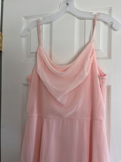 David's Bridal Pink Size 8 Floor Length Side slit Dress on Queenly
