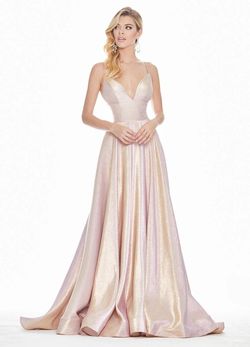 Style 1513 Ashley Lauren Pink Size 6 Shiny Military A-line Dress on Queenly