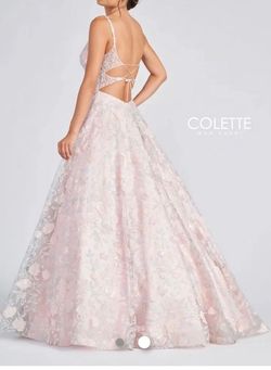 Style CL12232 Colette Pink Size 8 Prom Shiny Plunge Free Shipping Ball gown on Queenly