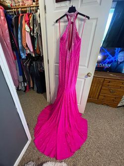 Johnathan Kayne Pink Size 16 70 Off Free Shipping Plus Size Halter Mermaid Dress on Queenly