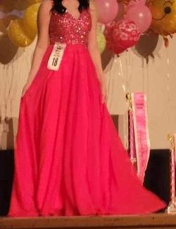 Style 16141 Tiffany Designs Pink Size 4 Floor Length Straight Dress on Queenly
