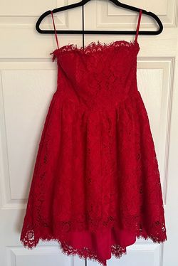NBD Red Size 4 Strapless Cocktail Dress on Queenly