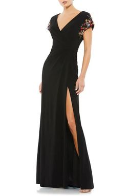 Mac Duggal Black Size 8 Floor Length Side slit Dress on Queenly