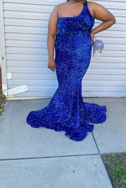 Blue Size 24 Mermaid Dress on Queenly