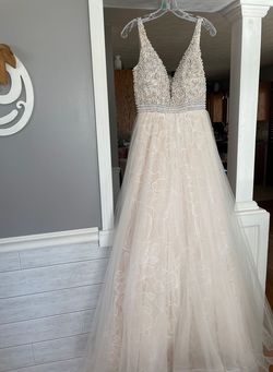 Style 16360 Tiffany Designs Nude Size 6 Pageant Train Dress on Queenly