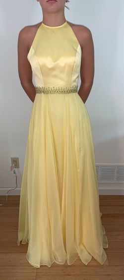 Sherri Hill Yellow Size 2 Medium Height Prom Military A-line Dress on Queenly