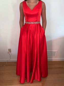 Juliet Red Size 4 Pockets Prom A-line Dress on Queenly
