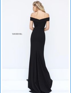 Style 50824 Sherri Hill Black Size 2 Prom Train Wedding Guest Military Mermaid Dress on Queenly
