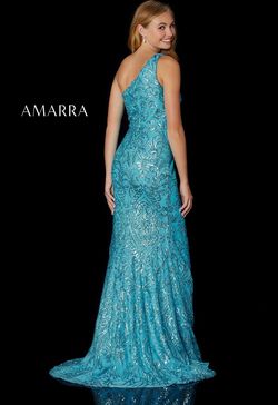 Style 87302 Amarra Orange Size 12 Floor Length Tall Height Plus Size Side slit Dress on Queenly