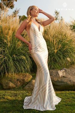 Style ES10889 Faviana Rose Gold Size 14 Floor Length Plus Size Mermaid Dress on Queenly