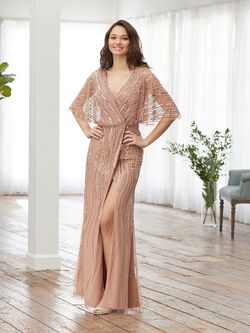 Style 40375 House Of Wu Gold Size 12 Plus Size Tall Height Side slit Dress on Queenly