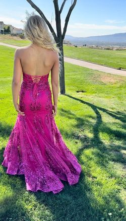 Style 7403 Jasz Couture Purple Size 4 Floor Length Tall Height Pageant Mermaid Dress on Queenly