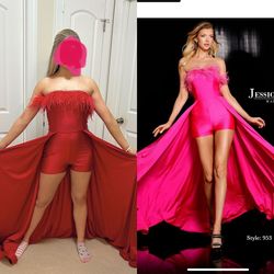 Jessica Angel Red Size 4 Free Shipping Custom Fun Fashion Jumpsuit Dress on Queenly
