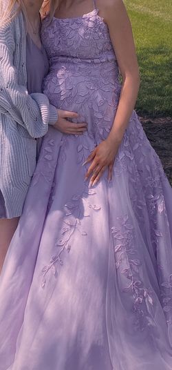 Amarra Purple Size 8 Embroidery 50 Off Lavender Medium Height Prom Ball gown on Queenly