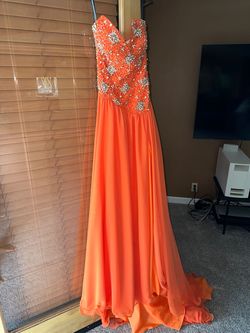 Orange Size 0 Train Dress on Queenly