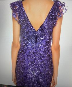NBD Purple Size 16 Plunge V Neck Plus Size Free Shipping Cocktail Dress on Queenly